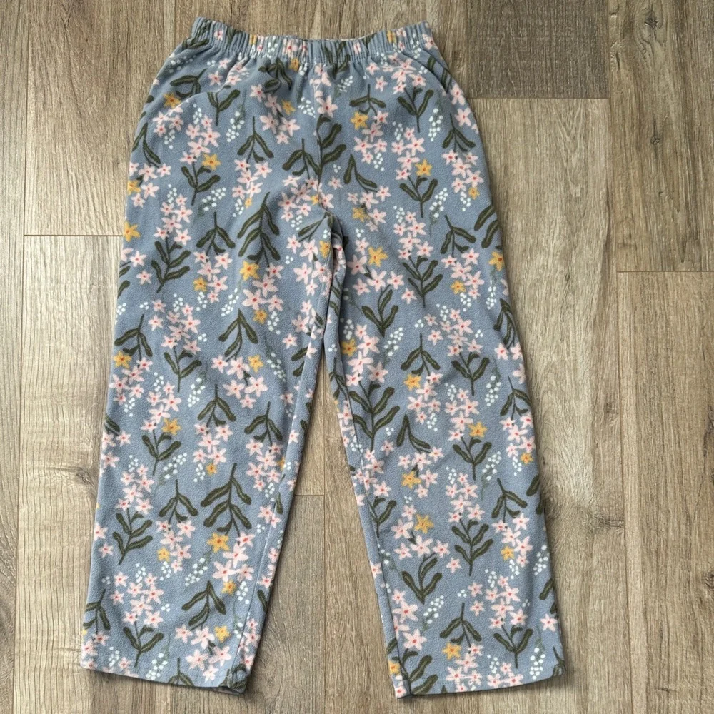 Carter’s Girl Warm Floral Kids Pajamas in Blue and Pink Size 8